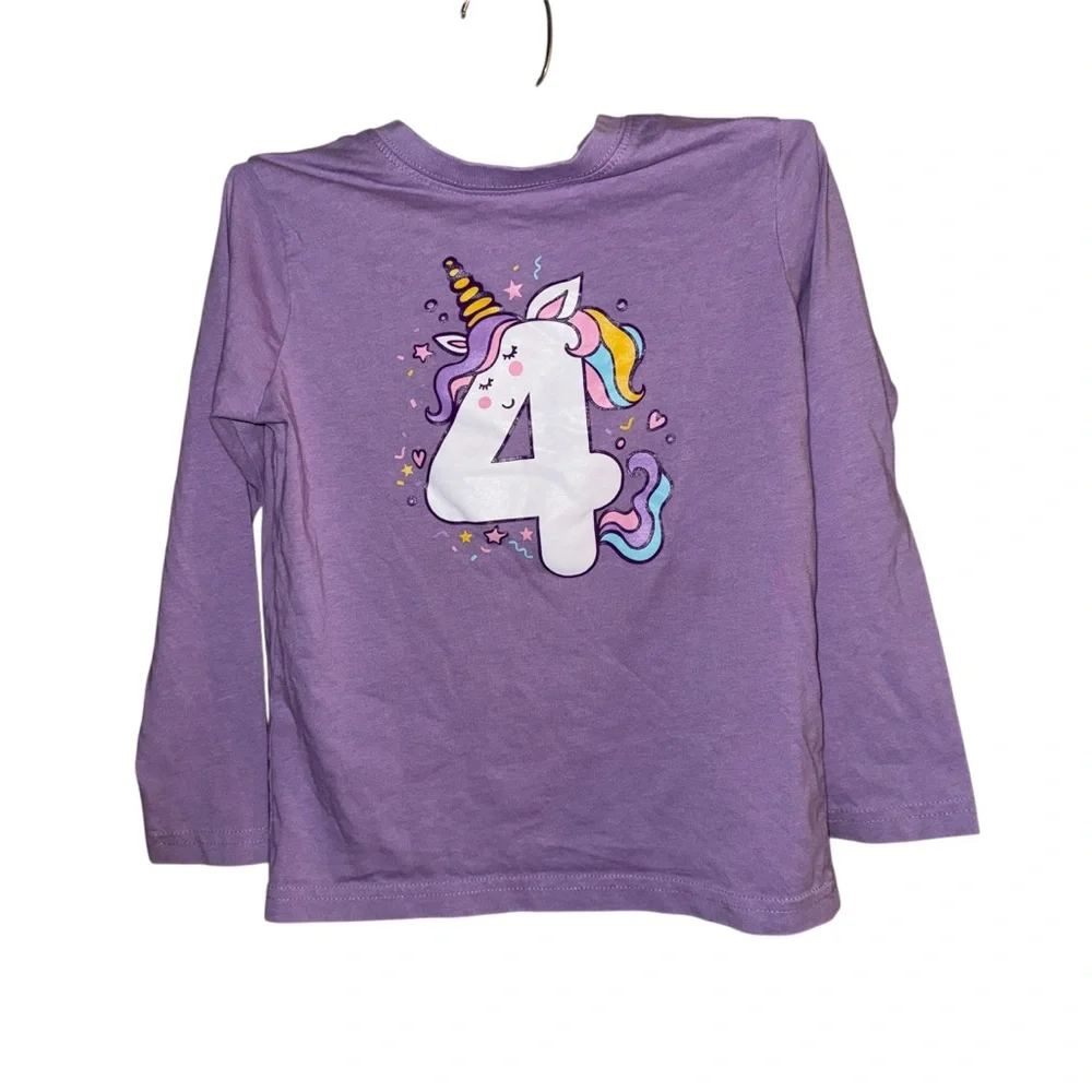 Purple Unicorn 4th Birthday Shirt